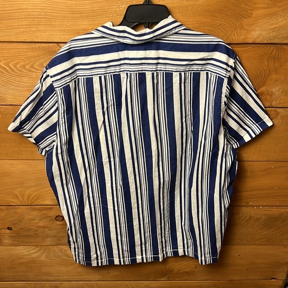 J Crew mens striped button up shirt XL short sleeve pockets event wedding summer - Picture 5 of 7